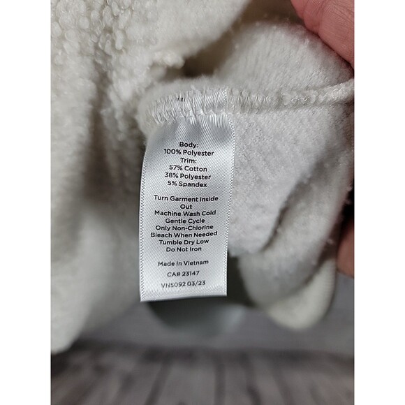 Womens Haven Well Within Sherpa Fleece White Pullover Button Mock Neck XL - Picture 8 of 8